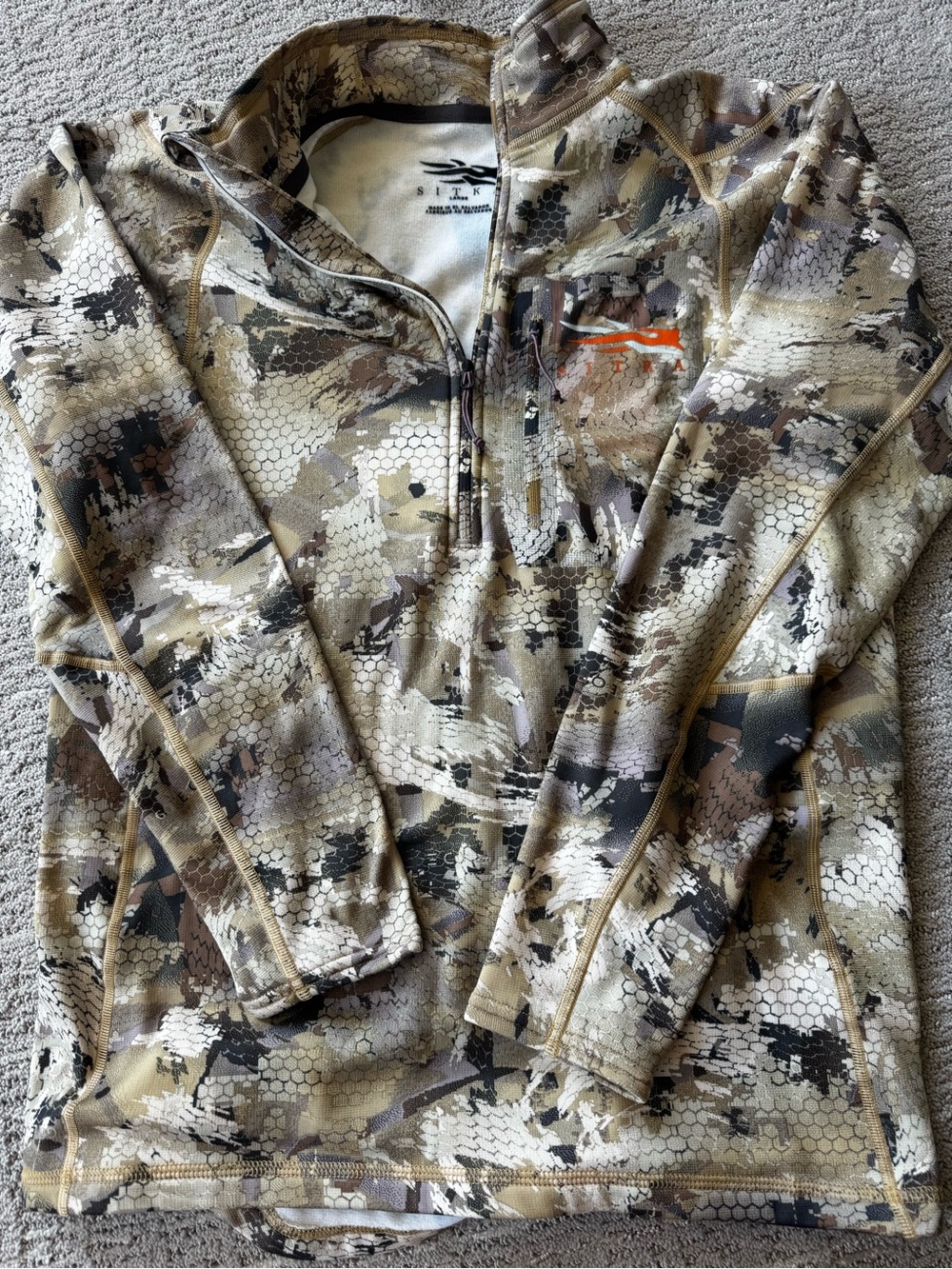 Silkweight Camo Quarter-Zip Shirt Jacket - Tan/Green